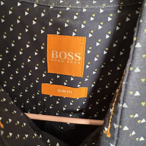 Hugo Boss Slim Fit men's shirt blue with micro pattern like new, size S