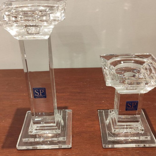 Set of 2 crystal candlesticks SP Crystal Selections like new