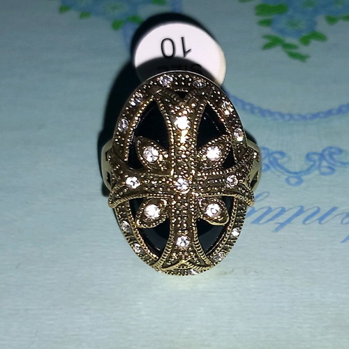 Bronze cross ring new, size 10 for large fingers