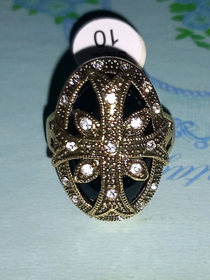 Bronze cross ring new, size 10 for large fingers