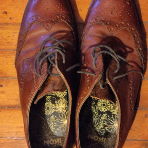 Ikon leather shoes brown used, size 44.5 EU