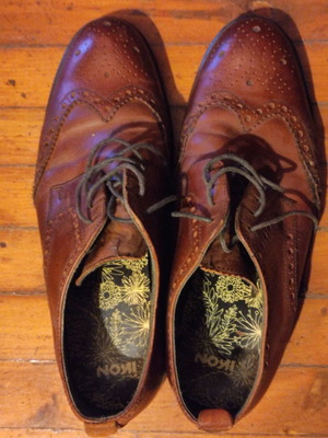 Ikon leather shoes brown used, size 44.5 EU