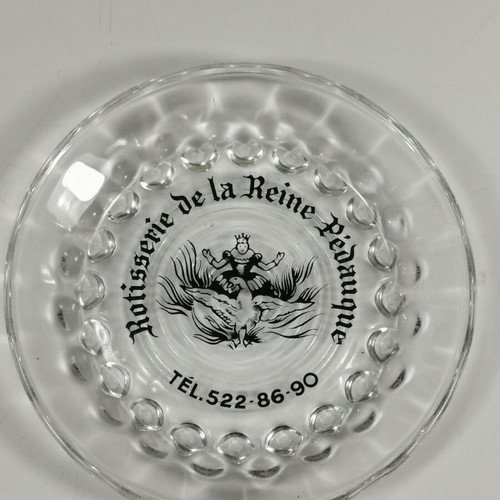 Rotisserie Reine Pedauque vintage glass ashtray used