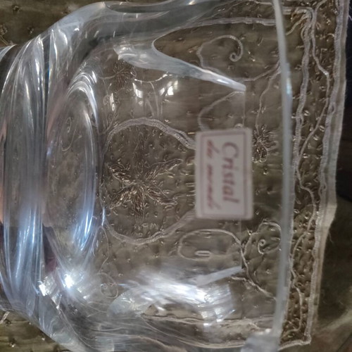 Crystal de Mondes fountain decorative piece used, luxury French crystal