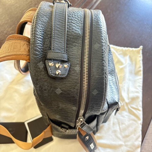 MCM backpack used, black and beige