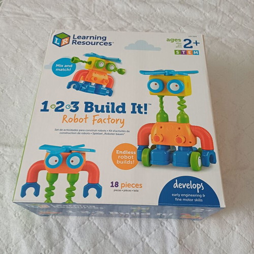 Learning Resources 1-2-3 Build It! Robot Factory educational toy like new for 2+ years