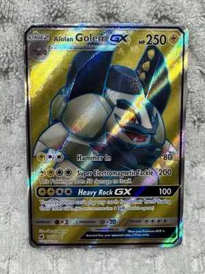 Alolan Golem GX Full Art Pokemon Card new