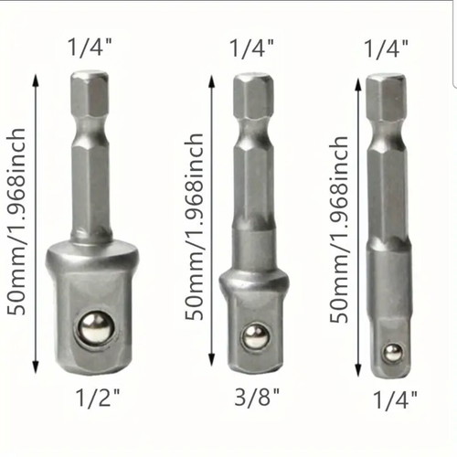 Set of 3 drill adapters new