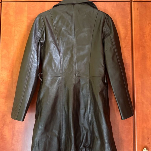 Vintage leather brown 3/4 coat used Giorgio Valentino, size S