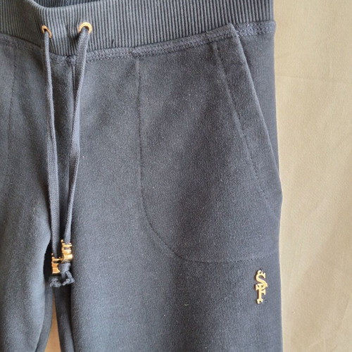Sugarfree Kids navy blue track pants with gold details, age 10