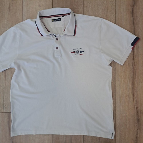 Navy Sail polo shirt like new, men's 4XL, white