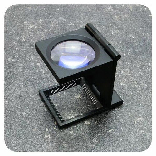 Two Foldable Metal Magnifiers with 10x Glass Lens, New