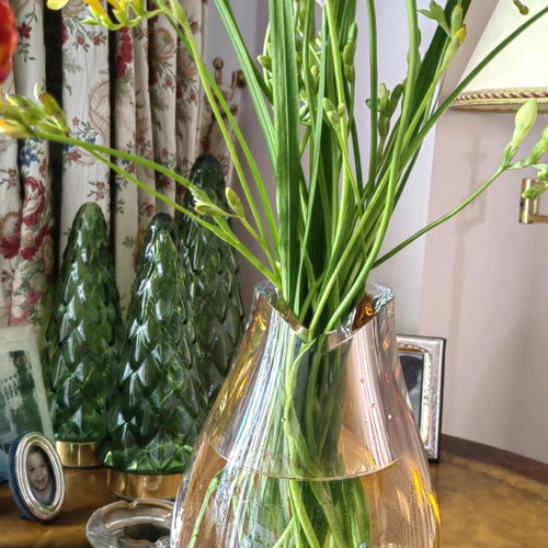 Kosta Boda vase used, crystal, signed by Goran Warff