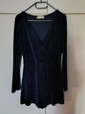 Badila long-sleeve mini dress dark blue velvet like new