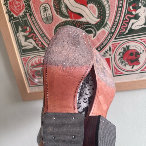 Sendra leather biker boots snake print like new size 38-39