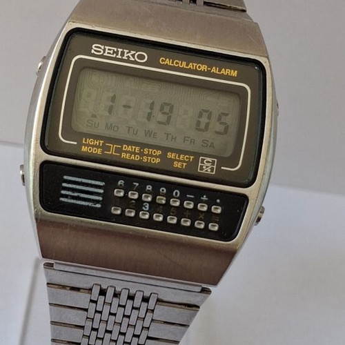 Seiko digital calculator watch 1980 used, functional
