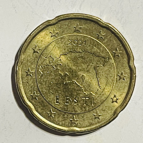 20 cent coin used, Estonia 2021, euro