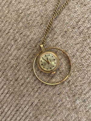 Chaika vintage mechanical pendant watch, gold tone