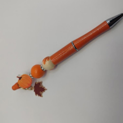 Handmade orange pen new with Christmas theme