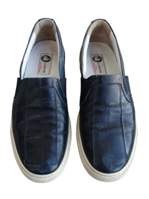 Lanvin leather skate sneakers used, navy, size 40