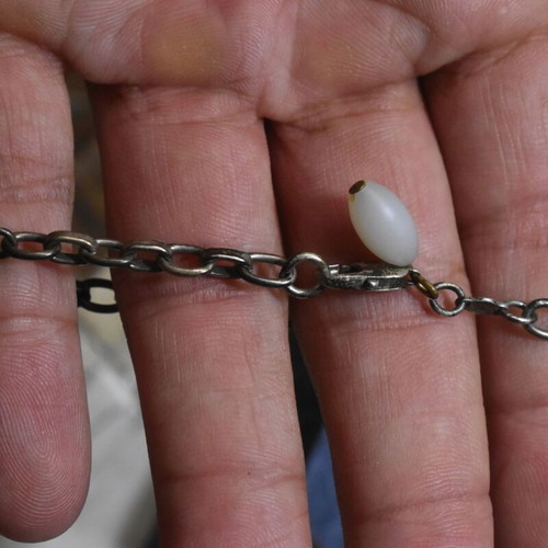 Vintage silver 925 bracelet with pink beads used