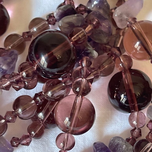 Amethyst large handmade vintage necklace like new, length 44 cm