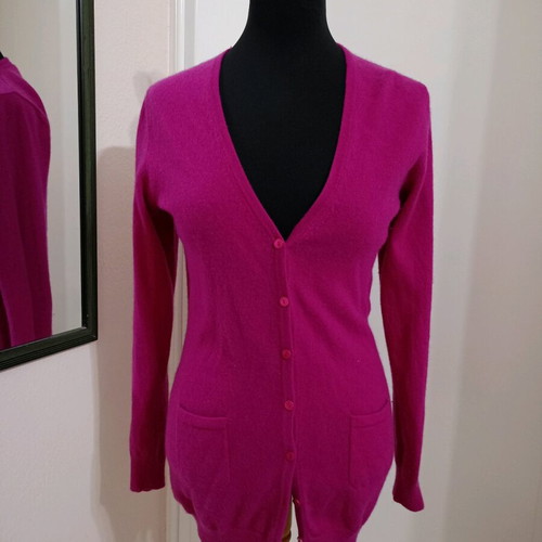Wool cardigan fuchsia size S-XL like new
