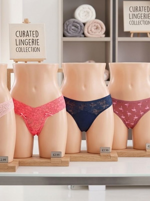 Women's lingerie set 5 pieces size large new multicolor
