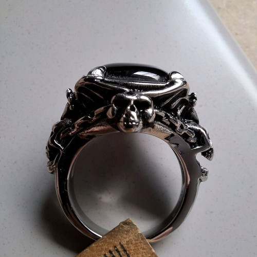 Gothic ring 2cm Et Nox hard and heavy like new, men's