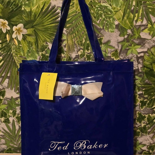 Ted Baker large blue handbag with white bow new