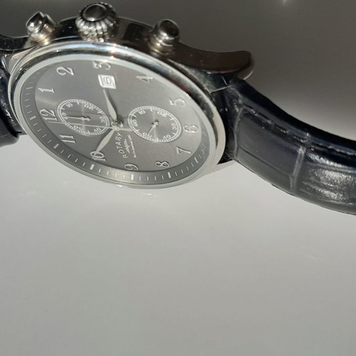 Rotary wristwatch men ultra slim new, leather strap