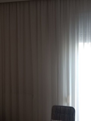 Curtain used, white, 3.00m width and 2.30m height