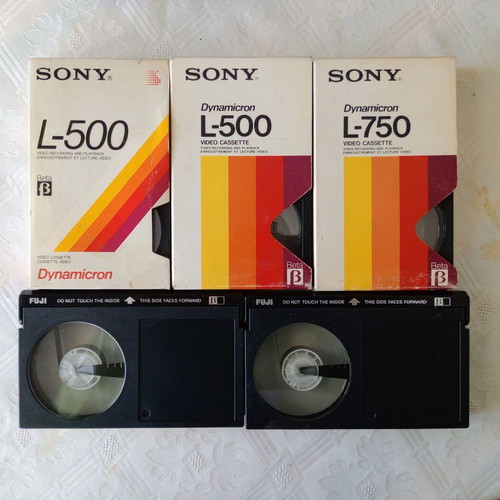 Beta video cassettes used, pack of 5