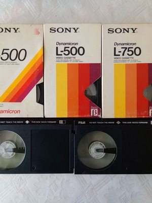 Beta video cassettes used, pack of 5