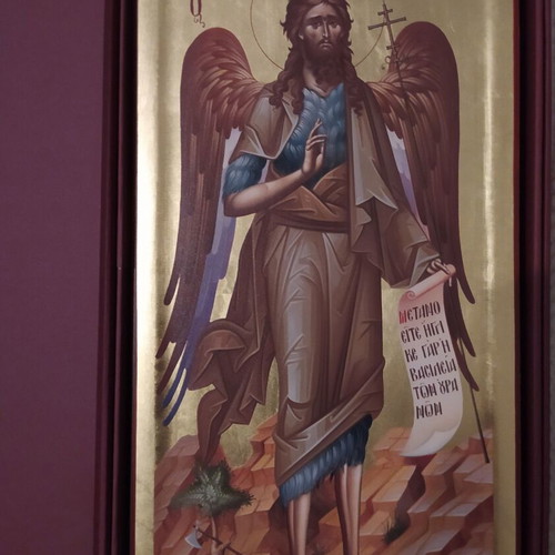 Saint John the Baptist icon new with 24K gold leaf on linden wood
