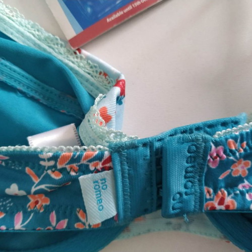 Γυναικείο σουτιέν Noromeo 32B balconette καινούργιο, teal μπλε εκτύπωση