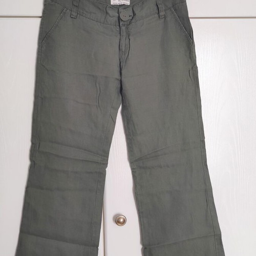 Bershka Linen Pants Size 36 Like New, Green