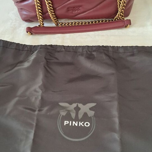 Pinko shoulder bag new, bordeaux, soft leather