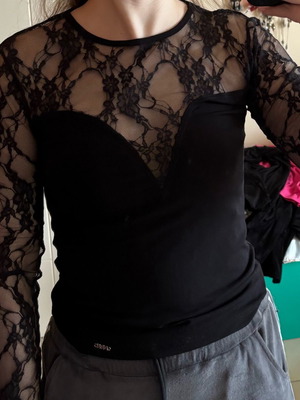 Paranoia blouse black with transparency new, size S