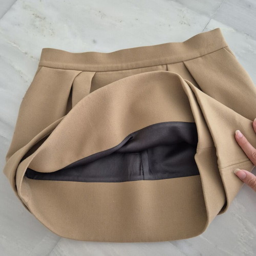 Maje mini skirt size S like new, beige, viscose balloon effect