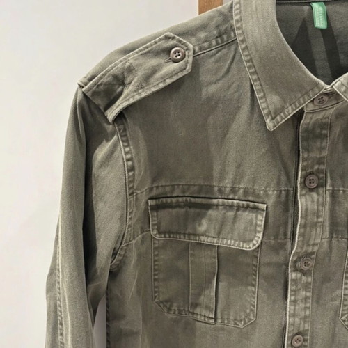 Benetton shirt-jacket khaki like new, size M