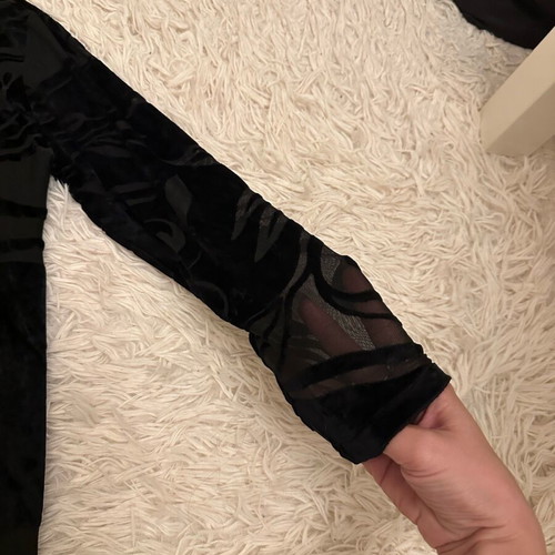 Velvet mesh blouse used, black, sizes M and L
