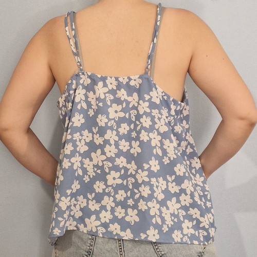 Shein blue blouse with floral pattern used, size XL