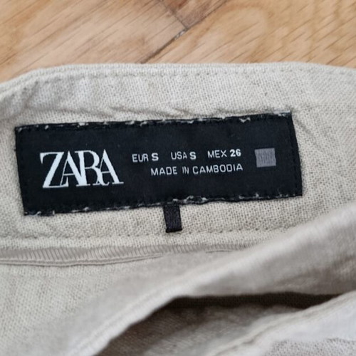 Zara linen pants with matching linen top, size S, beige