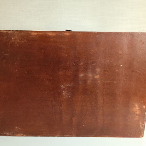 Wooden painted decorative box used, 32 x 22 x 16 cm