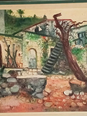 Oil painting on canvas by Dim. Aligizakis with frame 110x70