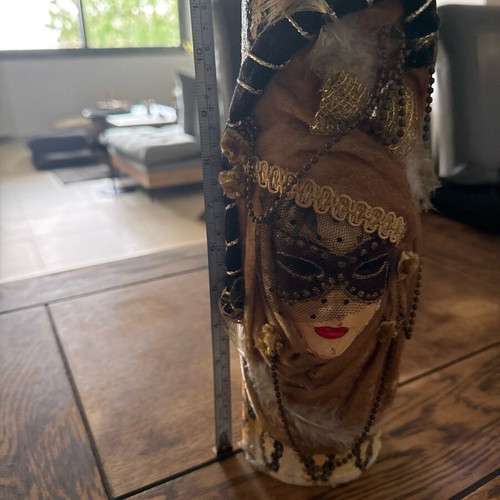 Decorative mask candle 30cm height like new