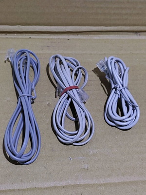 Telephone cables new, pack of 3 with RJ11 connector