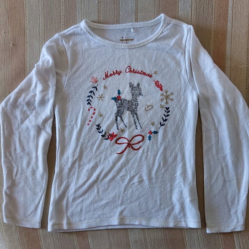 Orchestra Christmas shirt 128 cm like new, white for 8 years old
