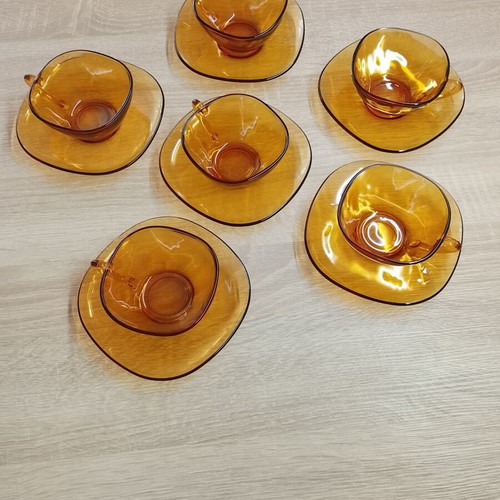 Vereco France glass coffee cup set of 6 like new